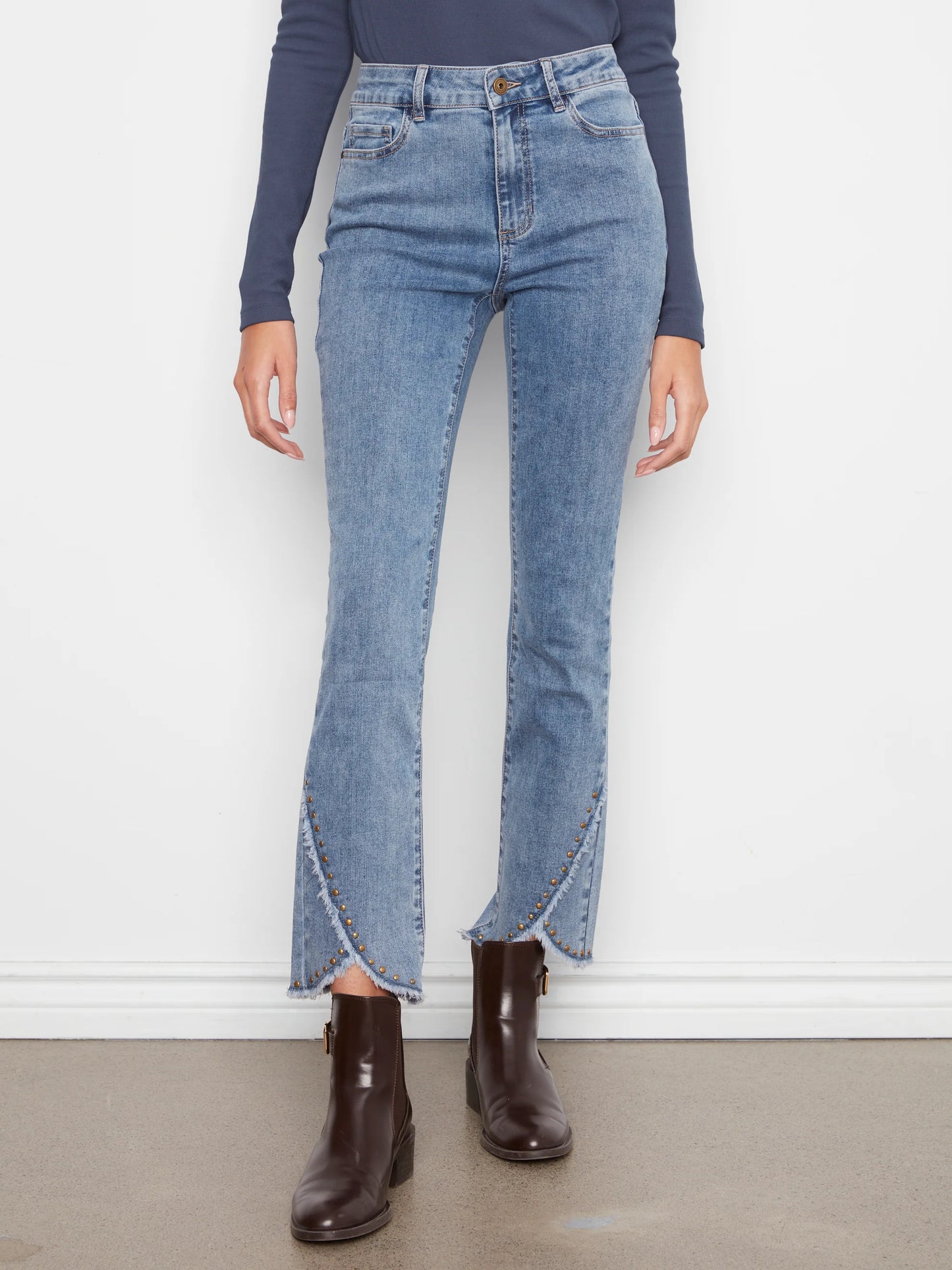 Slim Leg Pants with Studs C5828/431A