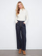 Wide Leg Button Front Pants With Patch Pockets C5835/300C