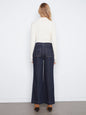 Wide Leg Button Front Pants With Patch Pockets C5835/300C