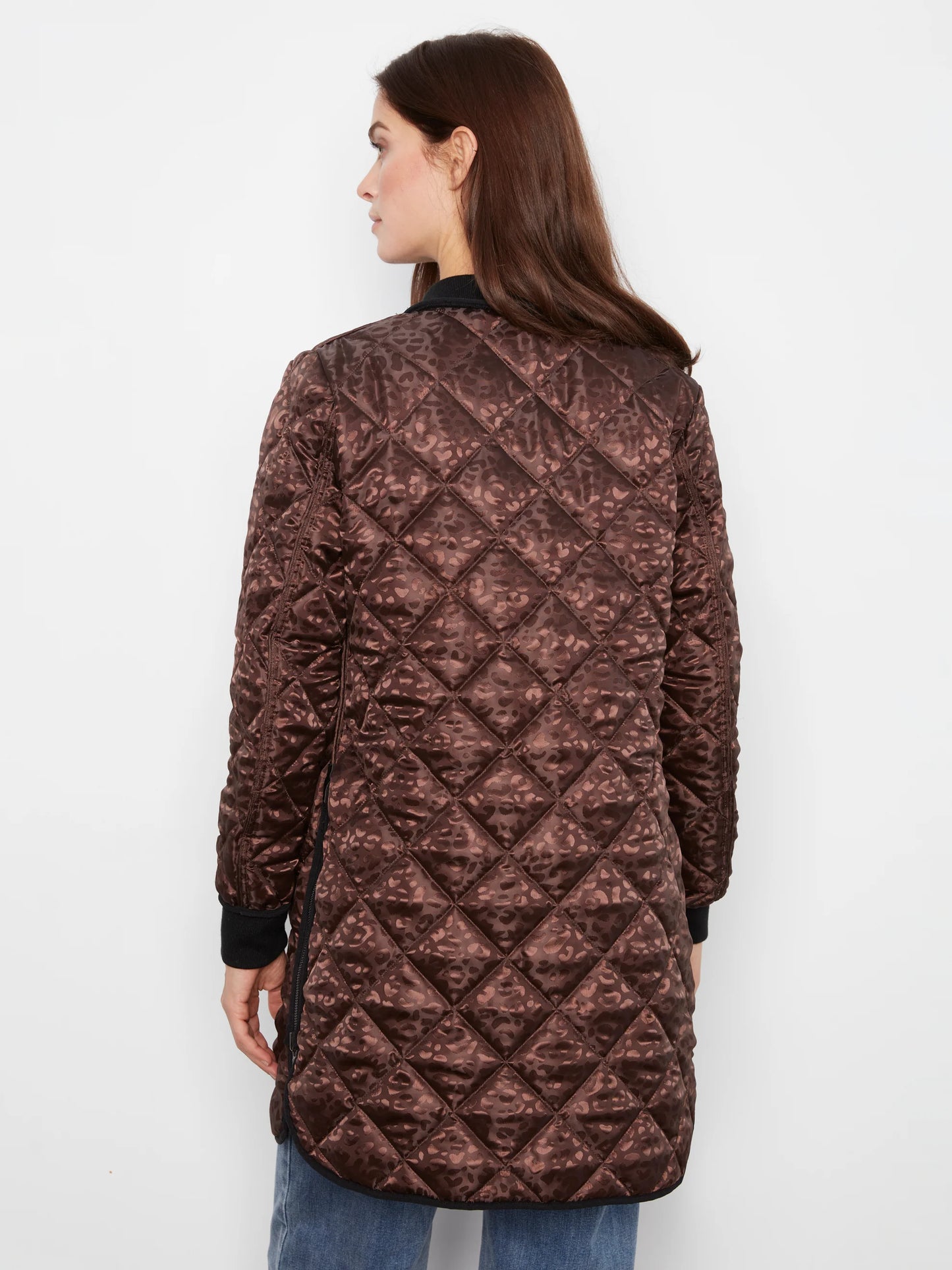 Reversible Solid/Leopard Quilted Puffer C6313RPR-135B