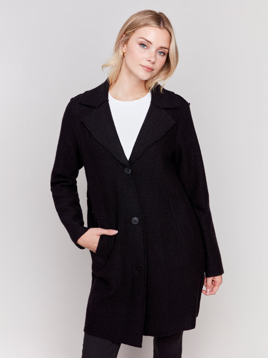 Long Boiled Wool Coat