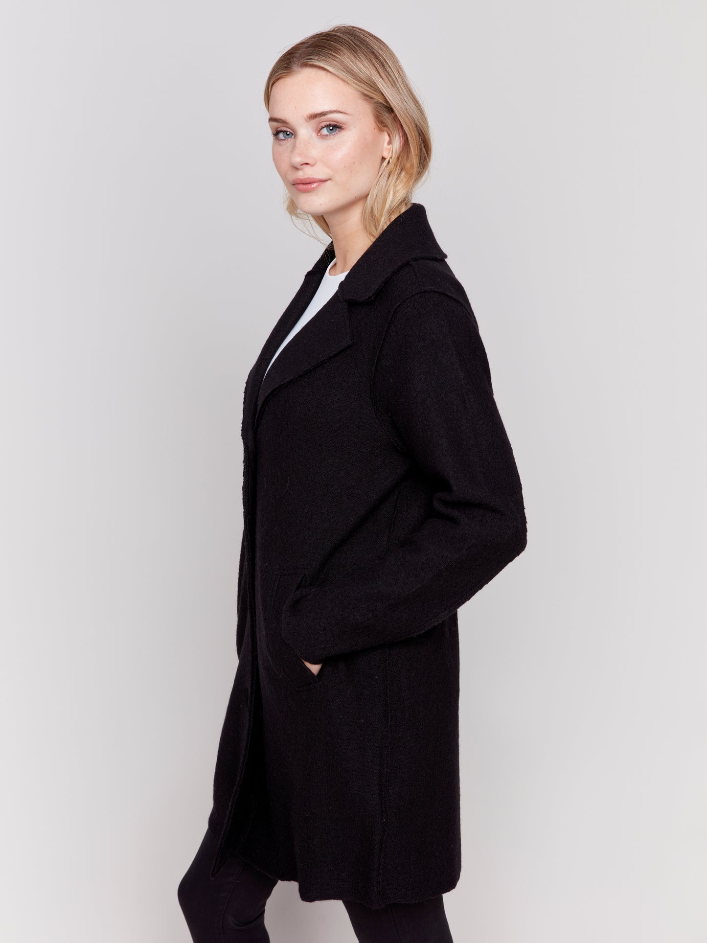 Long Boiled Wool Coat