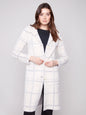 CHARLIE B C6326R PLAID KNIT COATIGAN