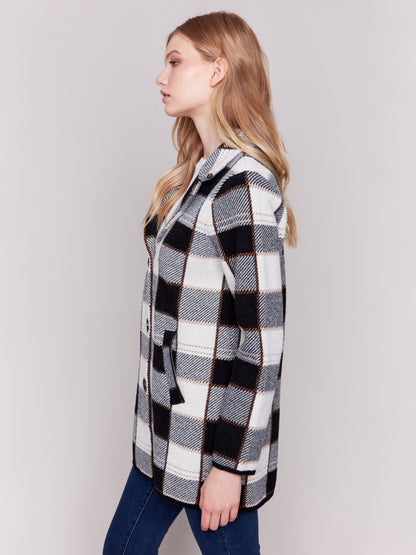 Knit Plaid Coat