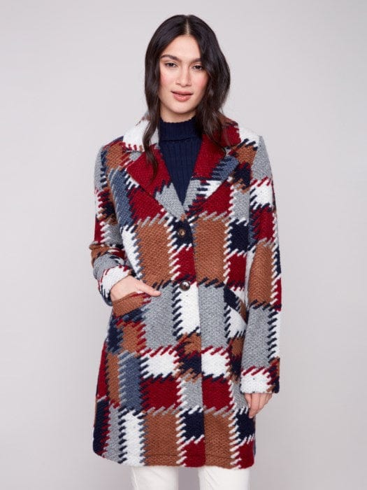 Charlie B Long Crochet Coat - C6346R 642B