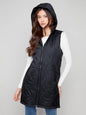 Charlie B Pearlized Long Vest Black C6365