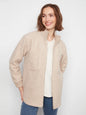 Fuzzy Jacket with Round Hem C6437-707A ALMOND