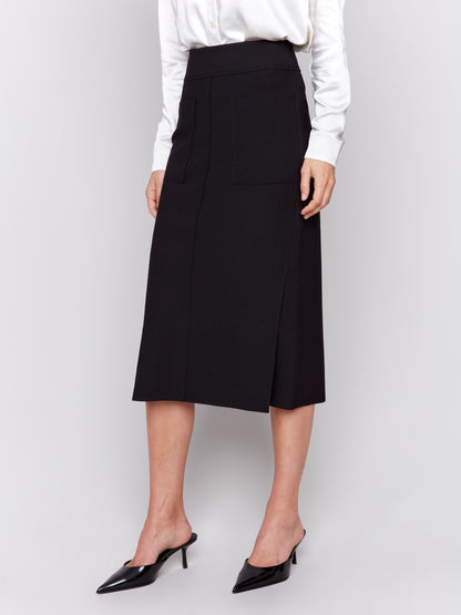 Gutsy Crepe Skirt with Patch Pockets