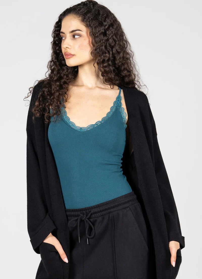 Bamboo Lace Tank With Trim