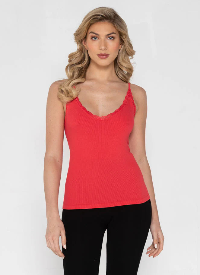 Bamboo Lace Tank With Trim