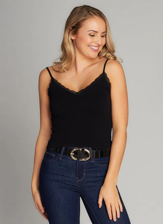 Bamboo Lace Tank With Trim