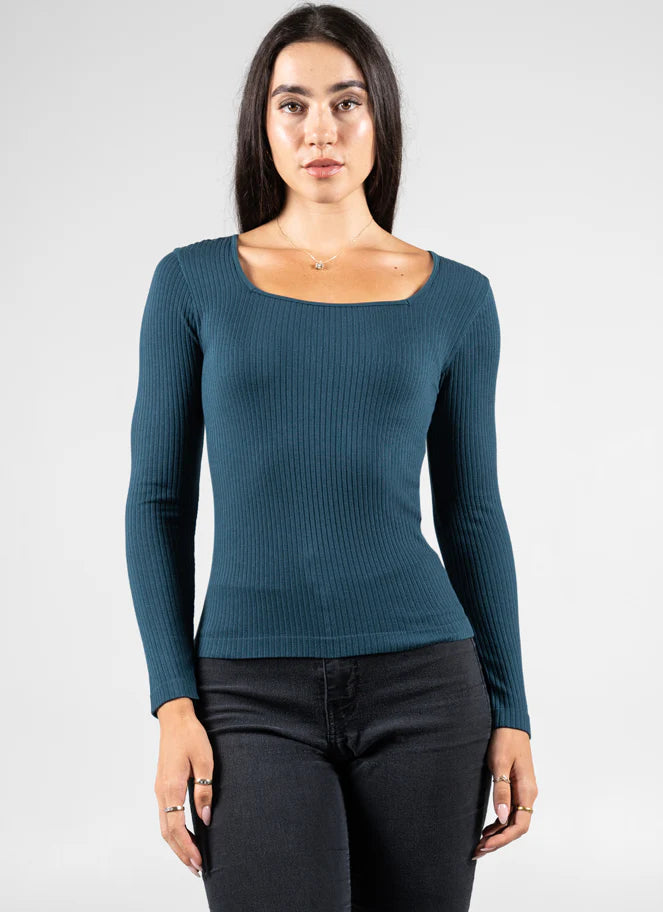 Bamboo Square Neck Rib top