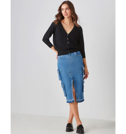 Cargo Denim Skirt