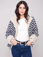 Charlie b Boucle Short Jacket with Sherpa Trim
