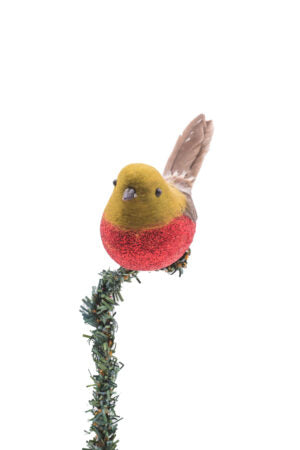 American Robin Ornament With Glittering Breast