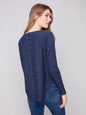 Long Sleeve sweater with eyelet lace back C2170Z