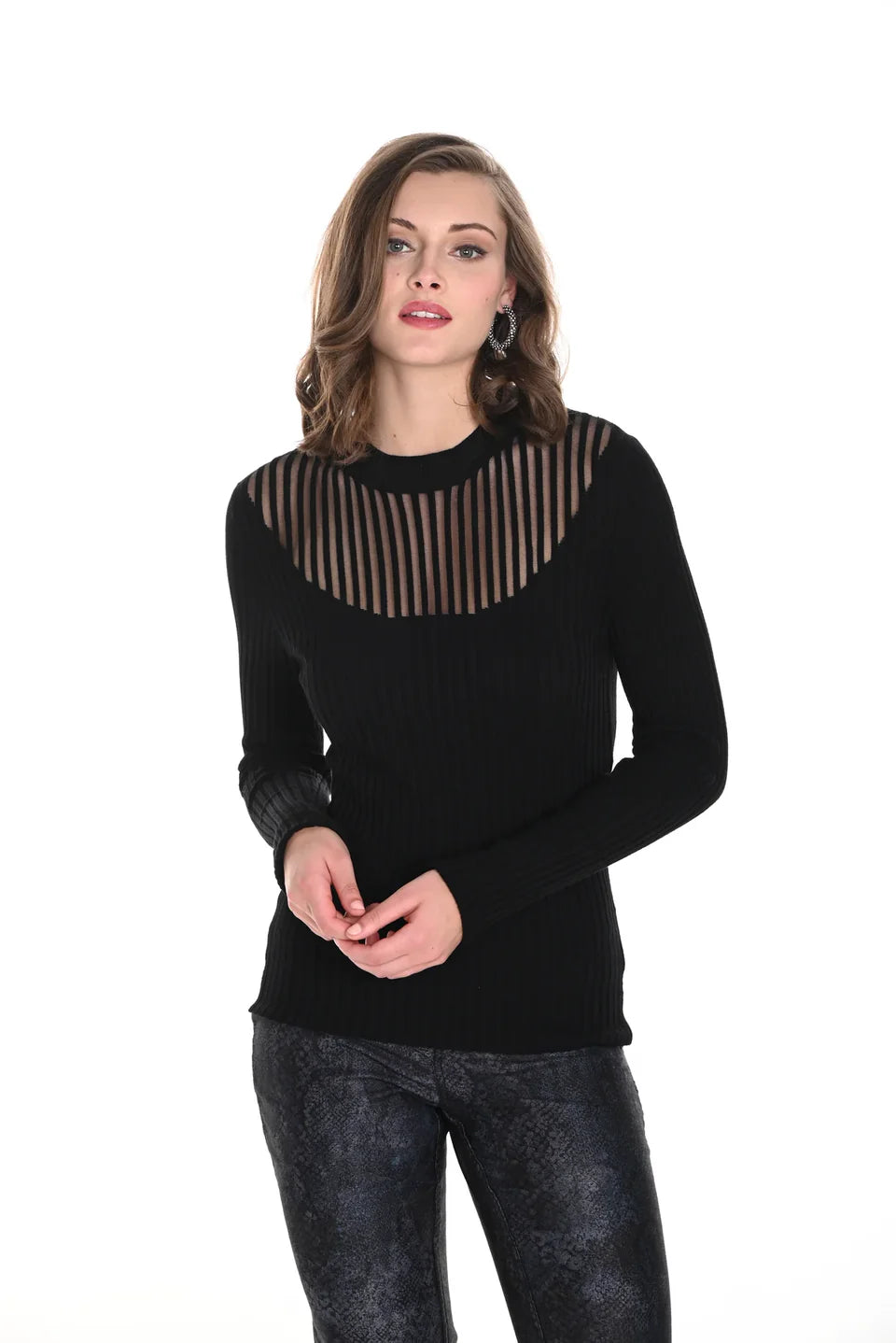 Long Sleeve Black Knit Top