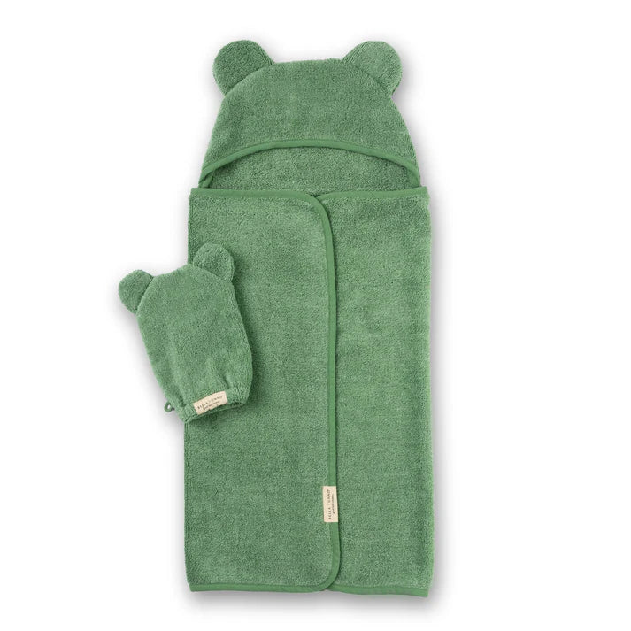 Hooded Towel + Wash Mitt Set