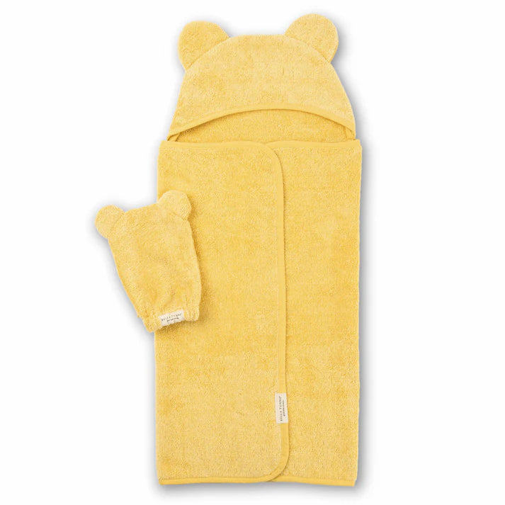 Hooded Towel + Wash Mitt Set