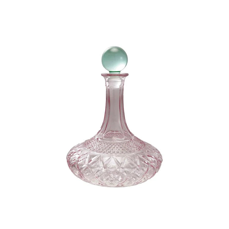 Cut Glass Decanter with Glass Stopper