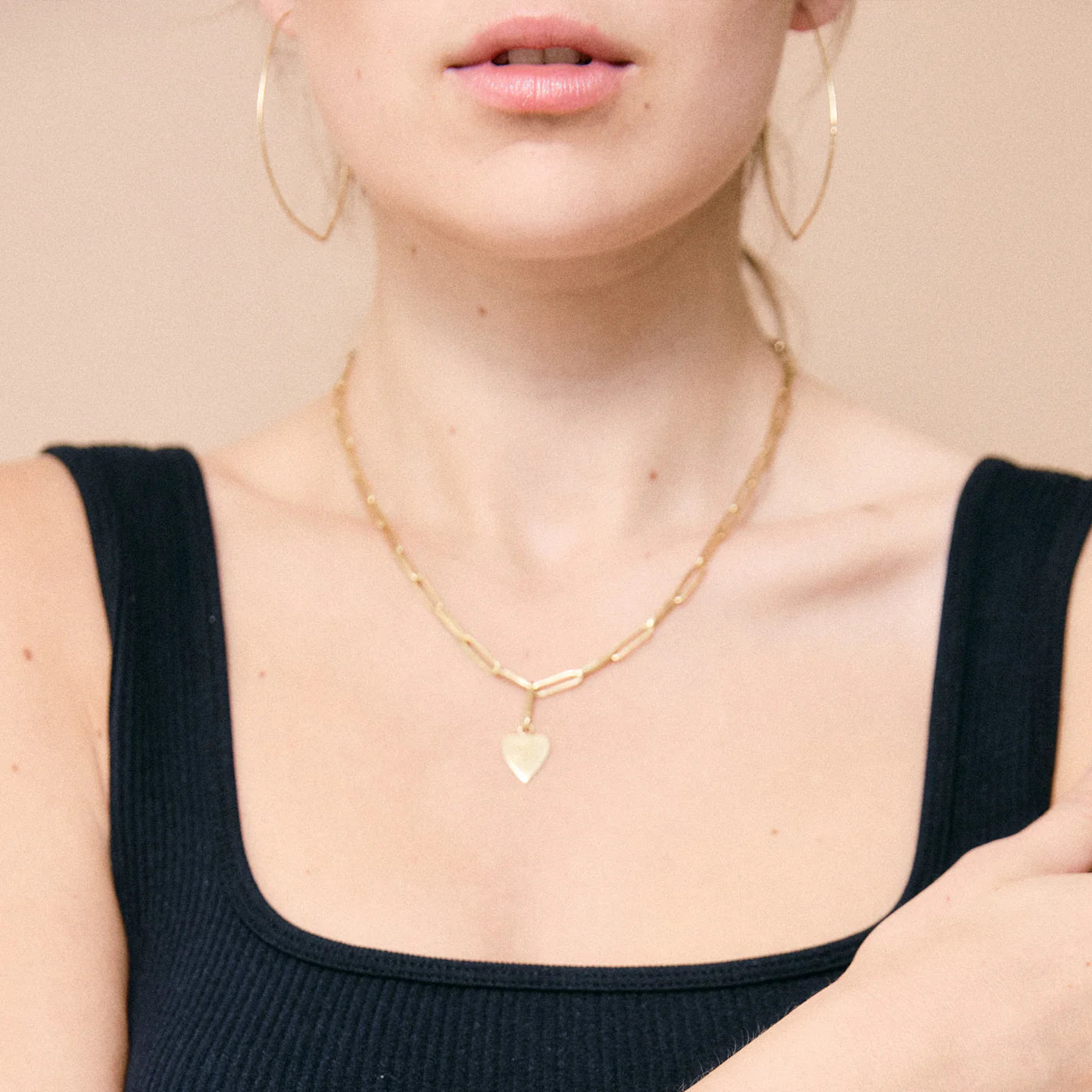 Paperclip Heart Drop Necklace