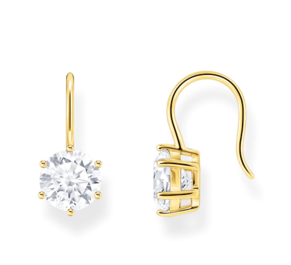 Thomas Sabo Gold-plated earrings with white zirconia