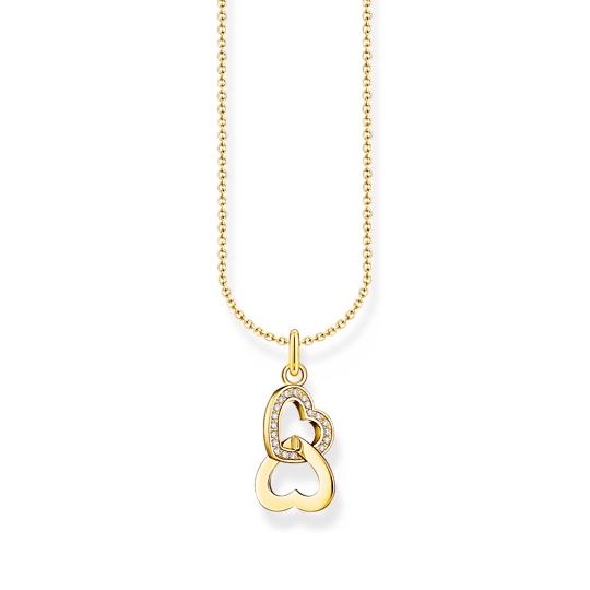 Thomas Sabo Gold-plated necklace with intertwined hearts pendant