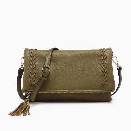 Isadora Dist. Whipstitch Crossbody w/ Tassel M2435