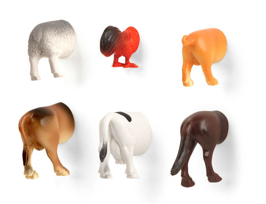 FARM ANIMAL BUTT MAGNETS s/6