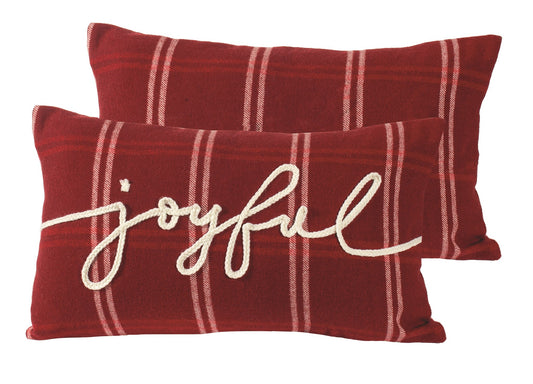 Joyful Plaid pillow
