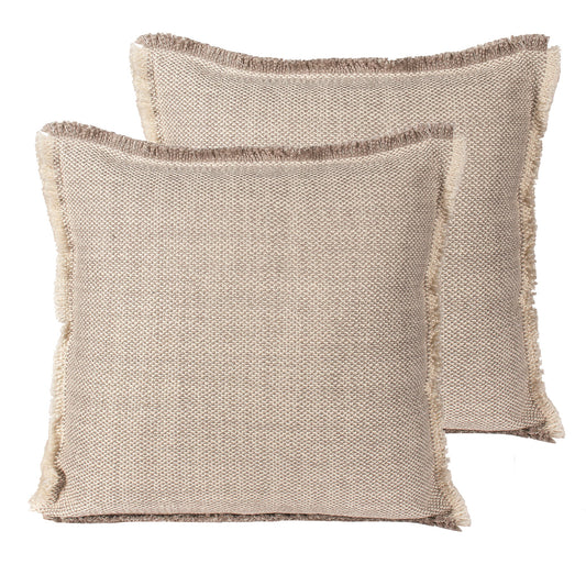 Jute white pillow