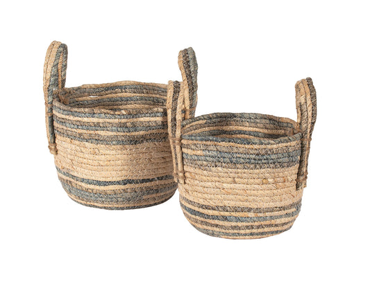 Blue and natural basket