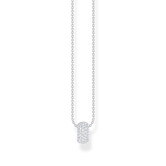 Thomas Sabo Silver necklace with ring pendant and white zirconia