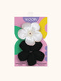 Flower Scrunchie Black and Beige