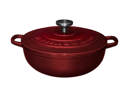 Round Cast Iron Casserole Merlot 4L