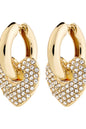 Dune Recycled Crystal Hearts Earrings Pilgrim
