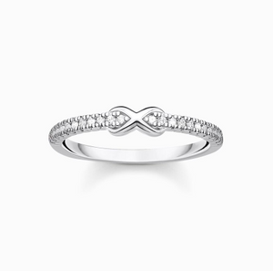 Ring infinity with white stones silver TR2322-051-14