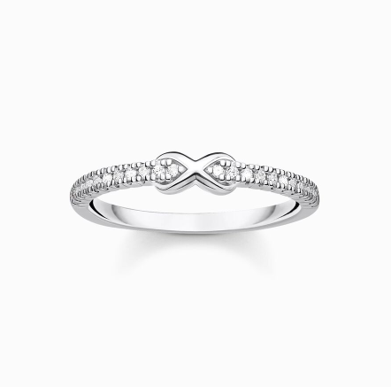 Ring infinity with white stones silver TR2322-051-14