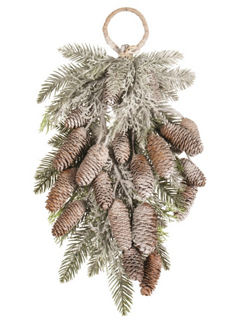 Swag White Dusted Pinecones