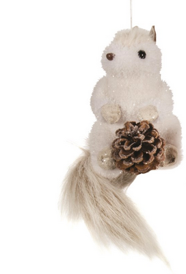 Squirrel Ornament with Pinecone