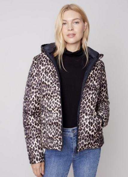 Printed Puffer Jacket with Hood C6152X / 903A