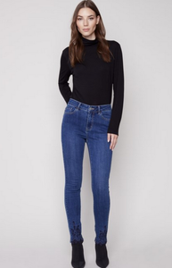 Skinny Jeans with Embroidered Scalloped Hem C5458 / 431A