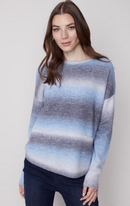 Ombré Sweater with Removable Scarf C2420O 605B