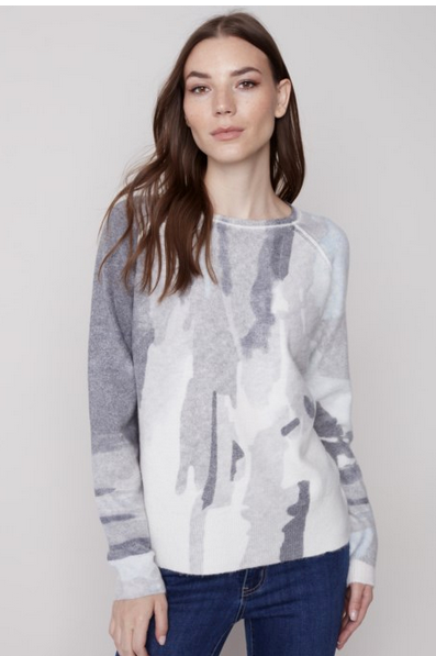 Reversible Printed Crew Neck Sweater C2268X / 918A