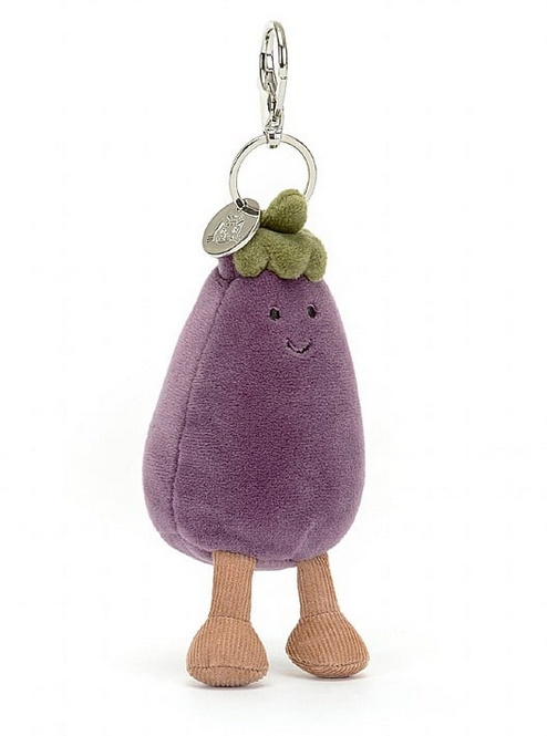 Vivacious Eggplant Bag Charm Jellycat