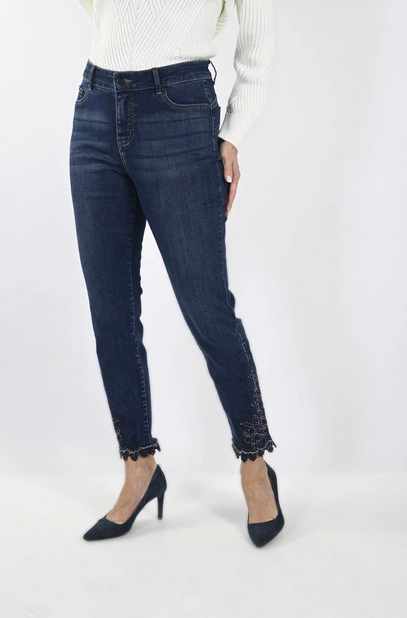 Blue woven denim pant 233902U