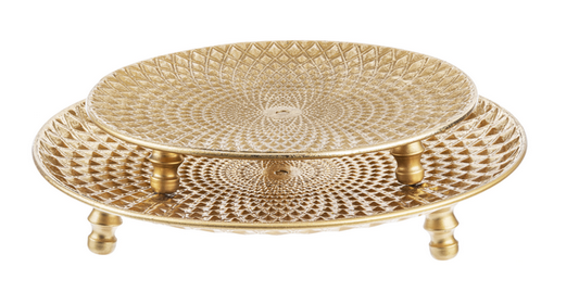 Gold Leaf Embossed Geo Riser Tray