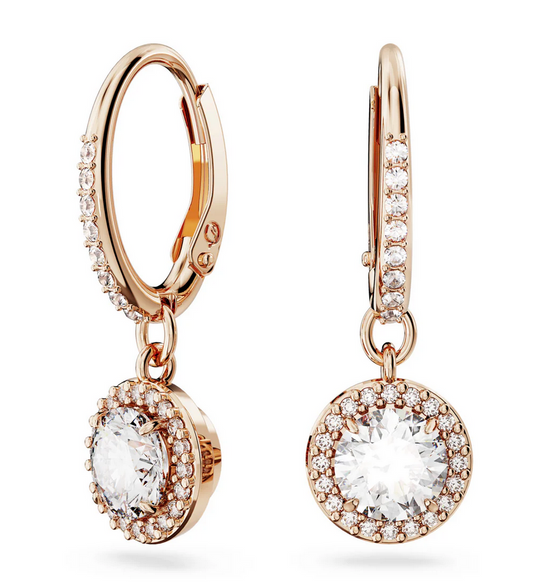 Una Angelic Rose Gold-Tone Plated Drop Earrings Swarovski 5689688