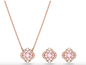 Sparkling Dance Earring And Necklace Set Rose Swarovski 5604204