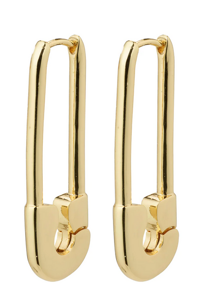 PACE recycled safety pin earrings gold-plated